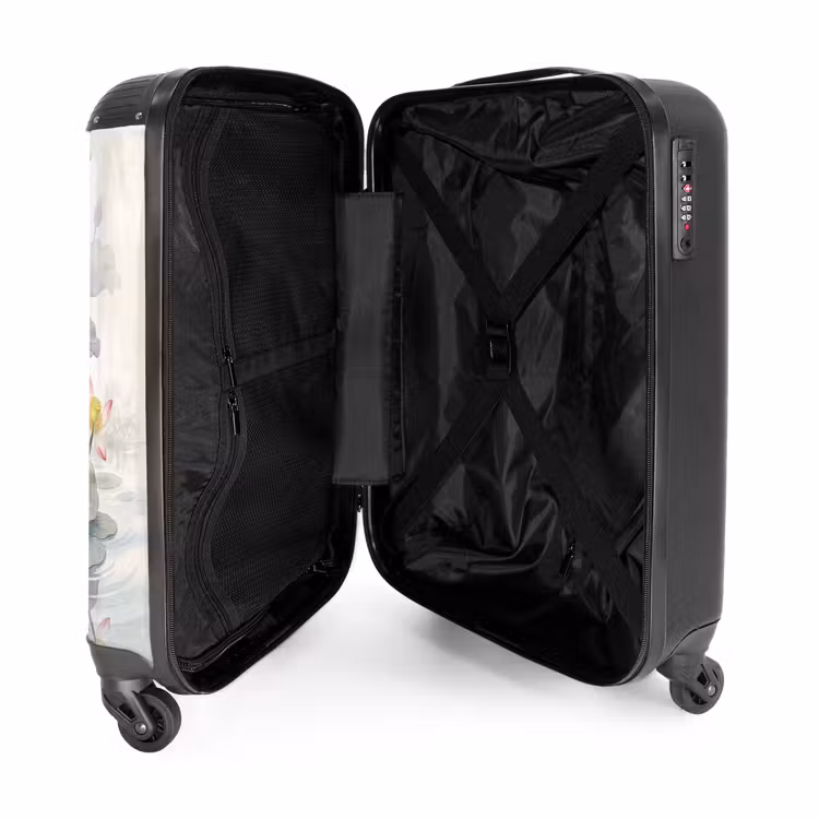 Valise - Aquarelle - Fleurs de lotus - Coloré — 5