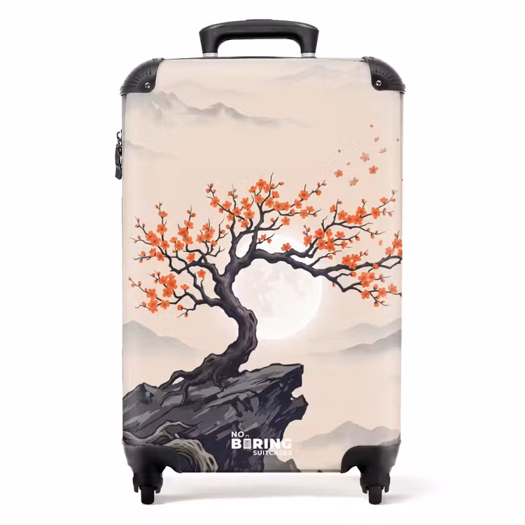 Valise - Asiatique - Fleur - Rouge — 1