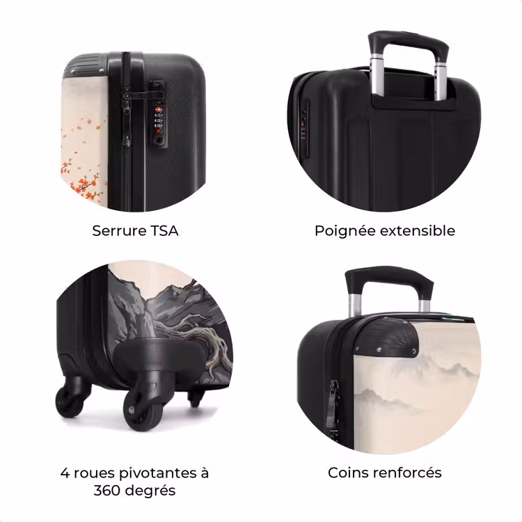 Valise - Asiatique - Fleur - Rouge — 8