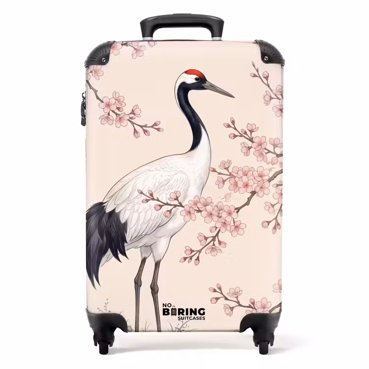 Valise - Asiatique - Grue - Beige — 1