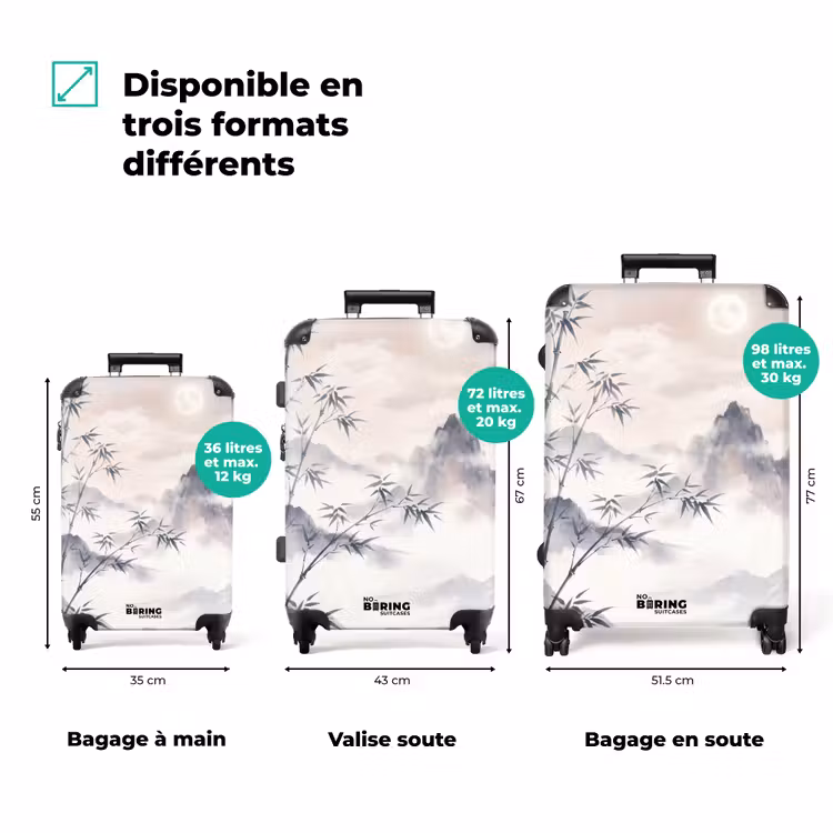 Valise - Bambou - Asie - Gris — 3