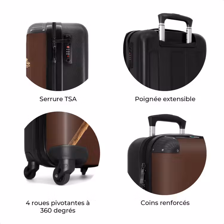 Valise - Boule de pavot - Fleur séchée - Marron - Minimaliste — 8