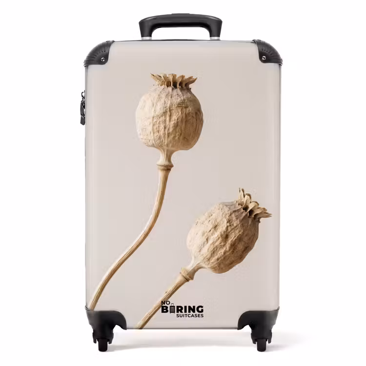 Valise - Bulbes de pavot - Fleurs séchées - Minimaliste - Beige - Apaisant — 1