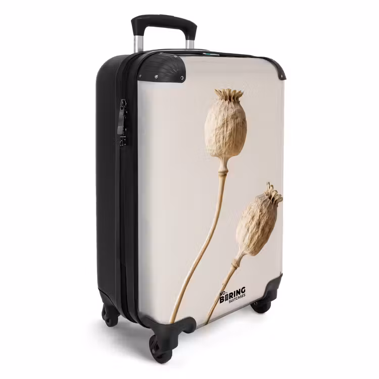 Valise - Bulbes de pavot - Fleurs séchées - Minimaliste - Beige - Apaisant — 2