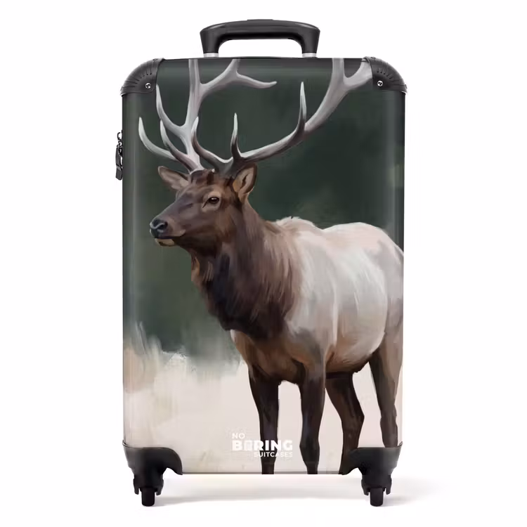 Valise - Cerf élaphe - Bois - Peinture - Rustique — 1