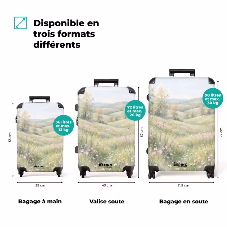 Valise - Champ de fleurs - Fleurs - Vert — 1