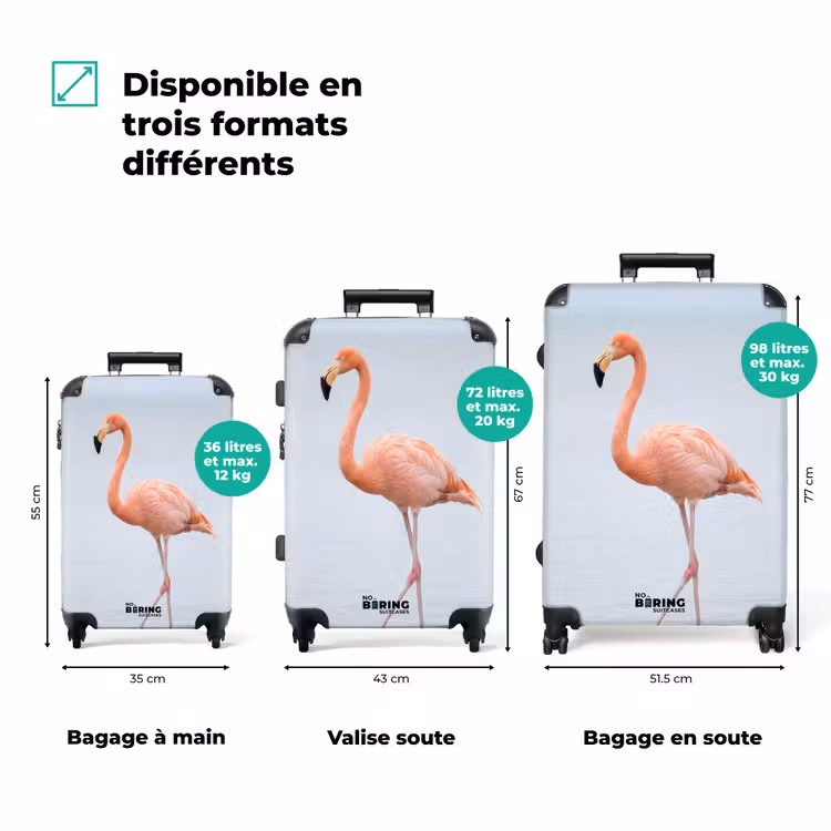 Valise - Flamant rose - Mer - Rose — 1