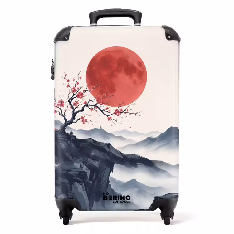 Valise - Fleur de cerisier - Oriental - Rouge — 1