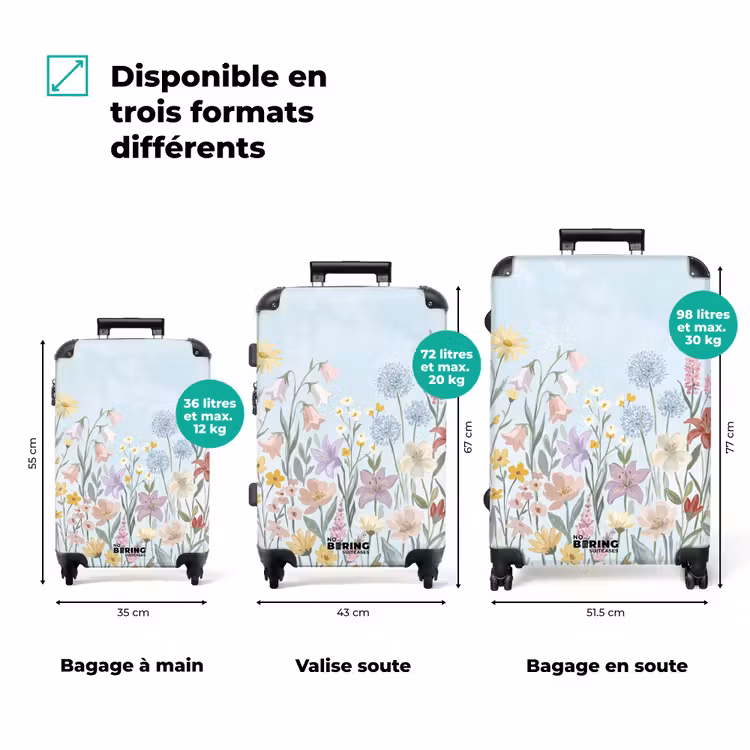 Valise - Fleurs des champs - Illustration - Colorée — 1