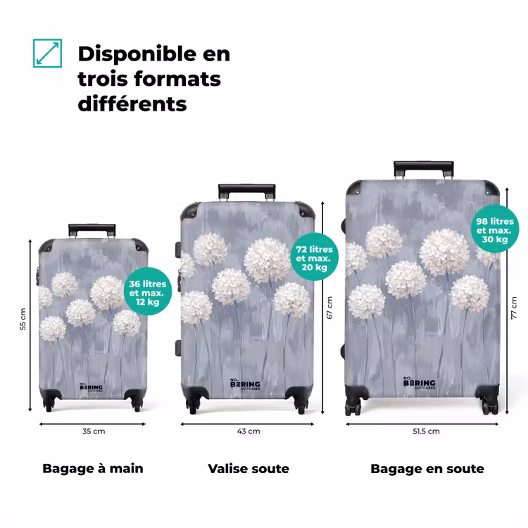 Valise - Fleurs - Illustration - Bleu — 1