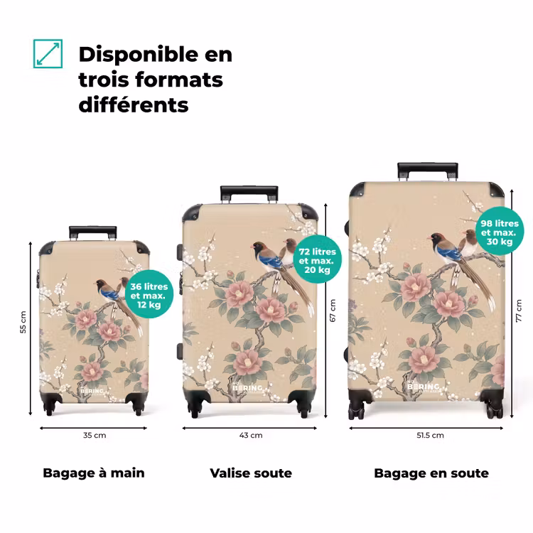 Valise - Fleurs - Oiseaux - Fleurs — 3