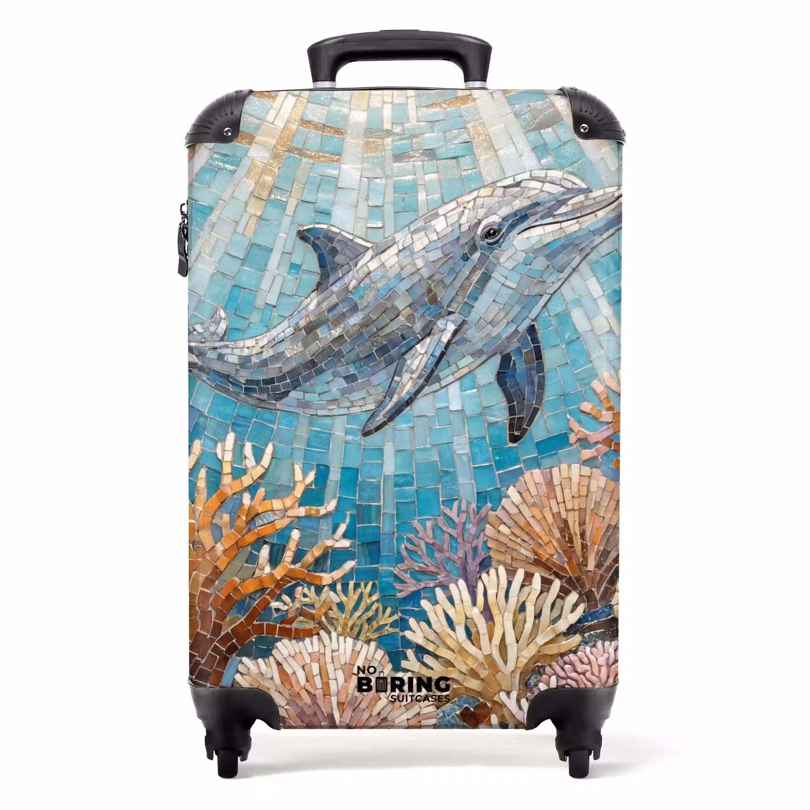 Valise - Animaux - Mosaïque - Océan - Corail - Bleu — 1