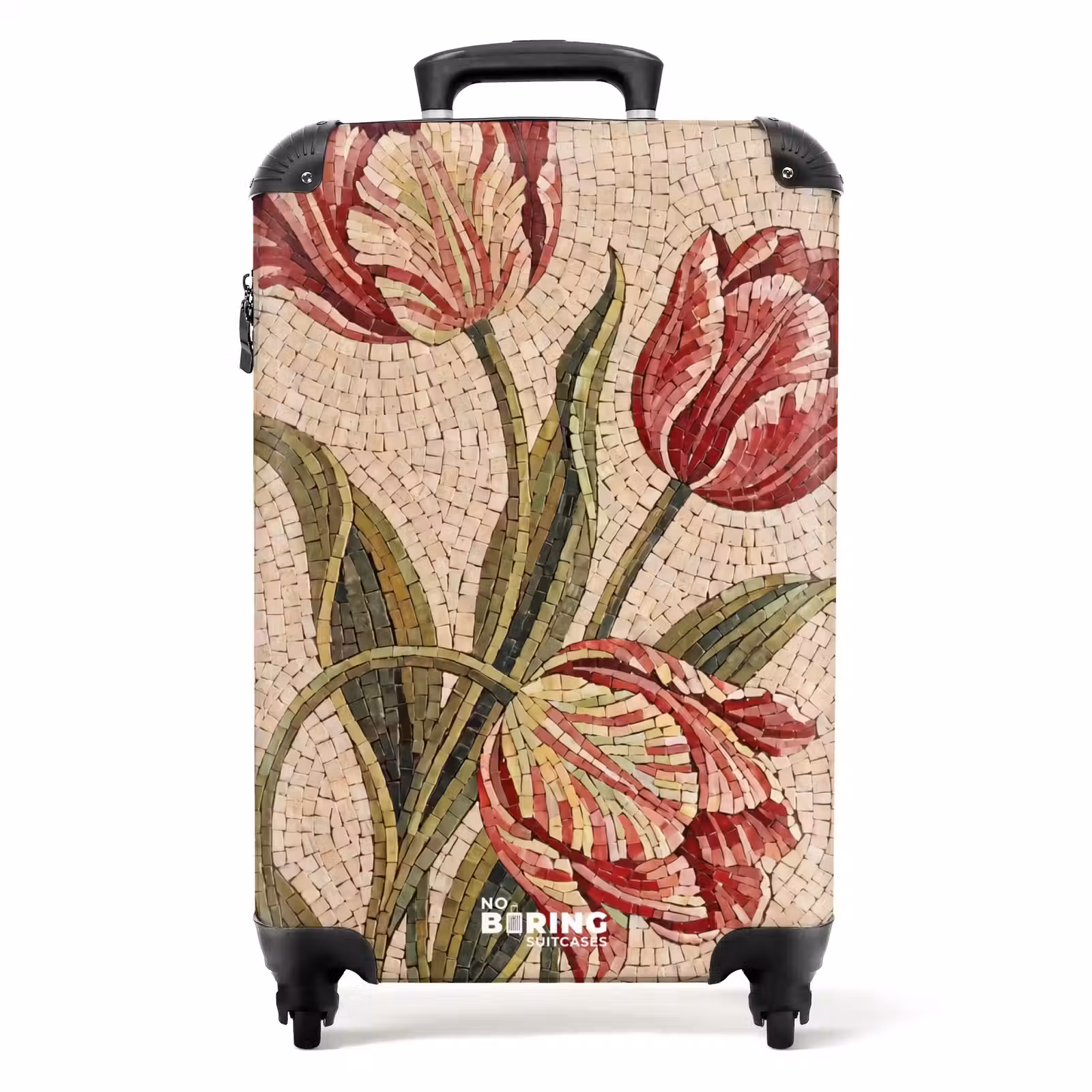Valise - Fleurs - Mosaïque - Rouge - Vert - Art — 1