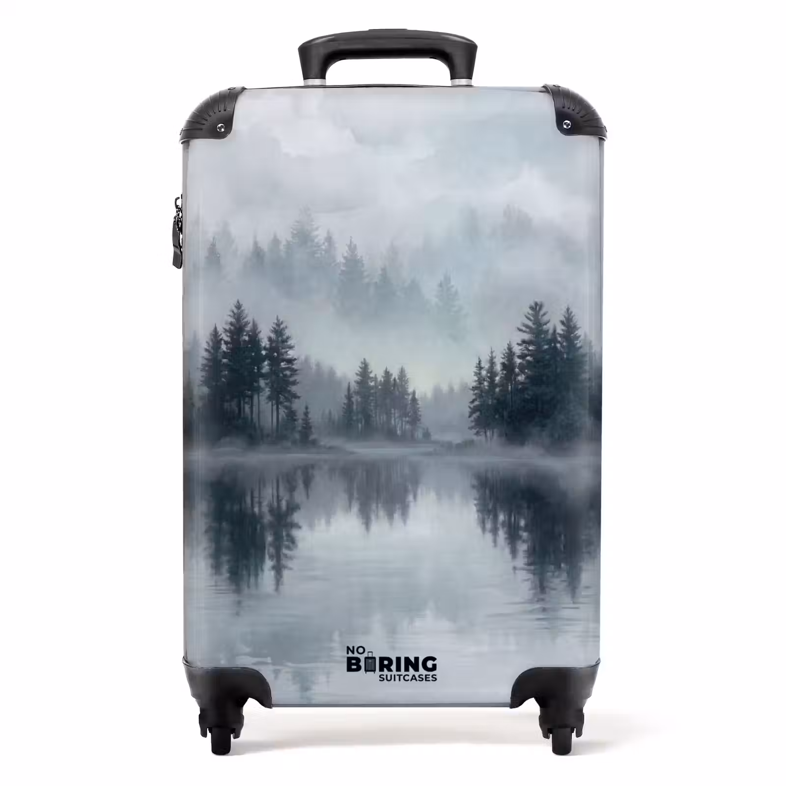 Valise - Forêt - Lac - Brouillard - Nature - Gris — 1