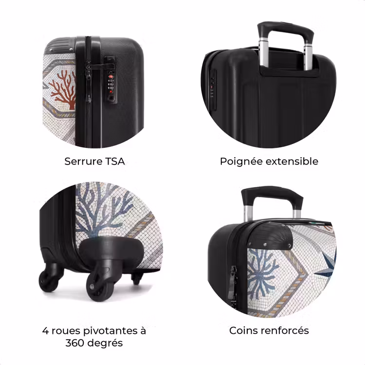 Valise - Animal - Mosaïque - Mer - Classique - Marron — 8
