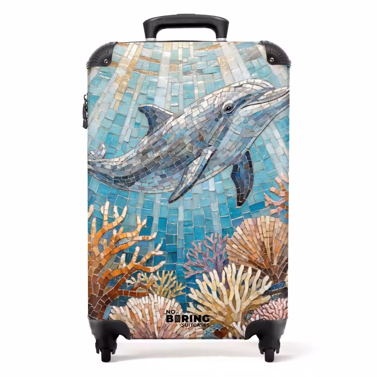 Valise - Animaux - Mosaïque - Océan - Corail - Bleu — 1