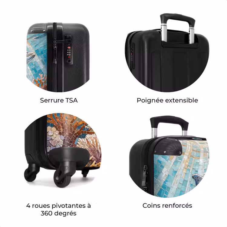 Valise - Animaux - Mosaïque - Océan - Corail - Bleu — 8