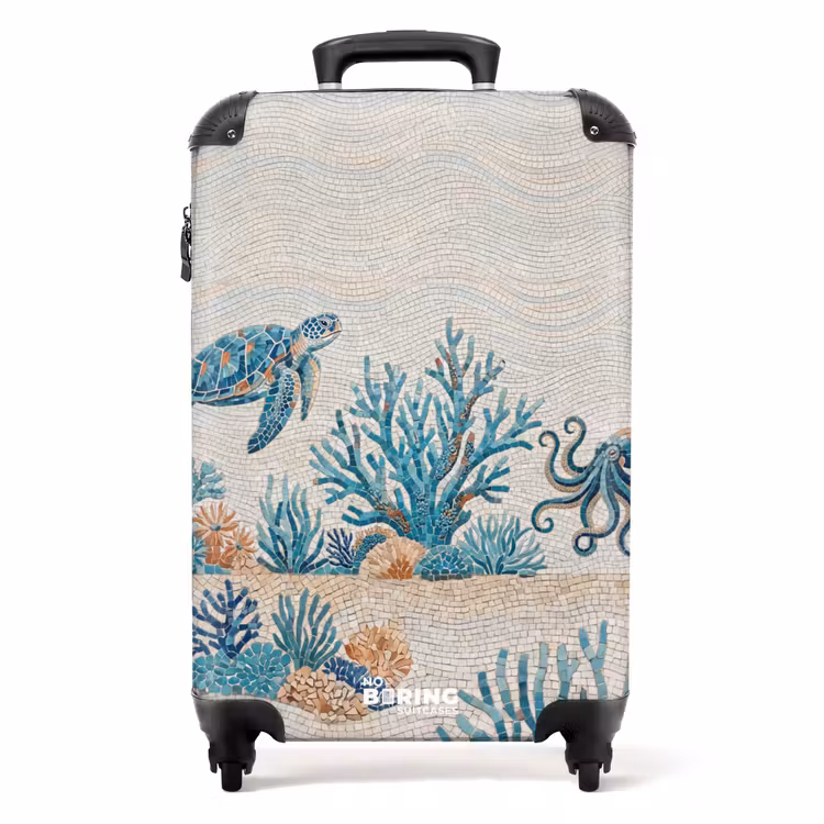 Valise - Animaux - Sous-marin - Nature - Mosaïque - Bleu — 1
