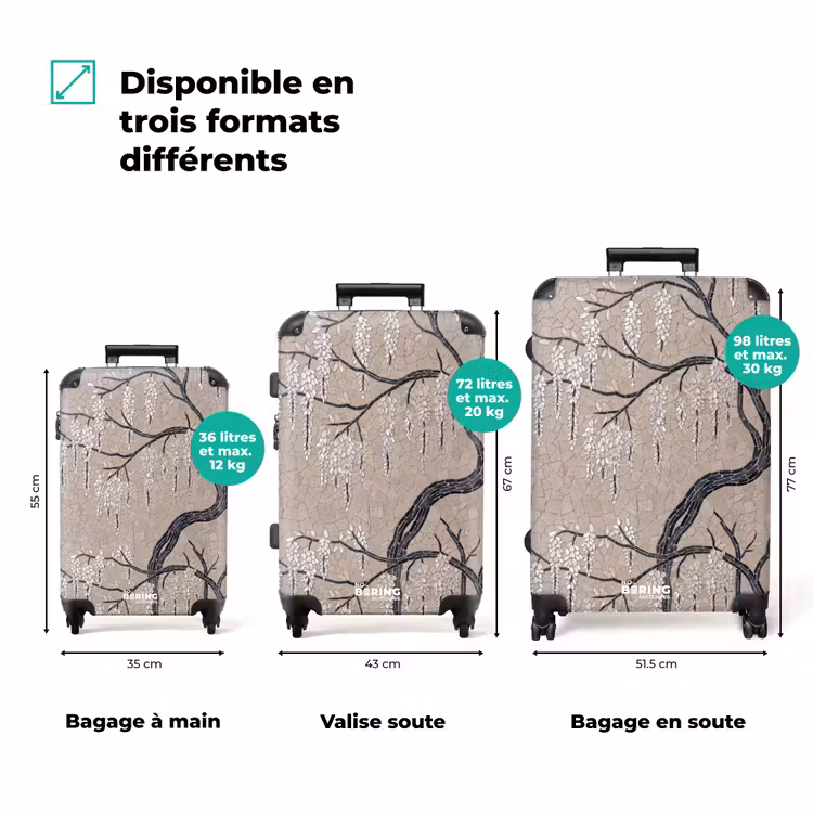 Valise - Arbre - Fleurs - Mosaïque - Art - Blanc — 3