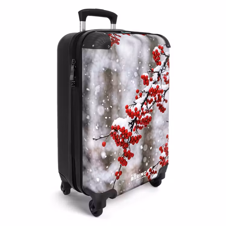 Valise - Baies - Branches - Neige - Hiver - Coloré — 2