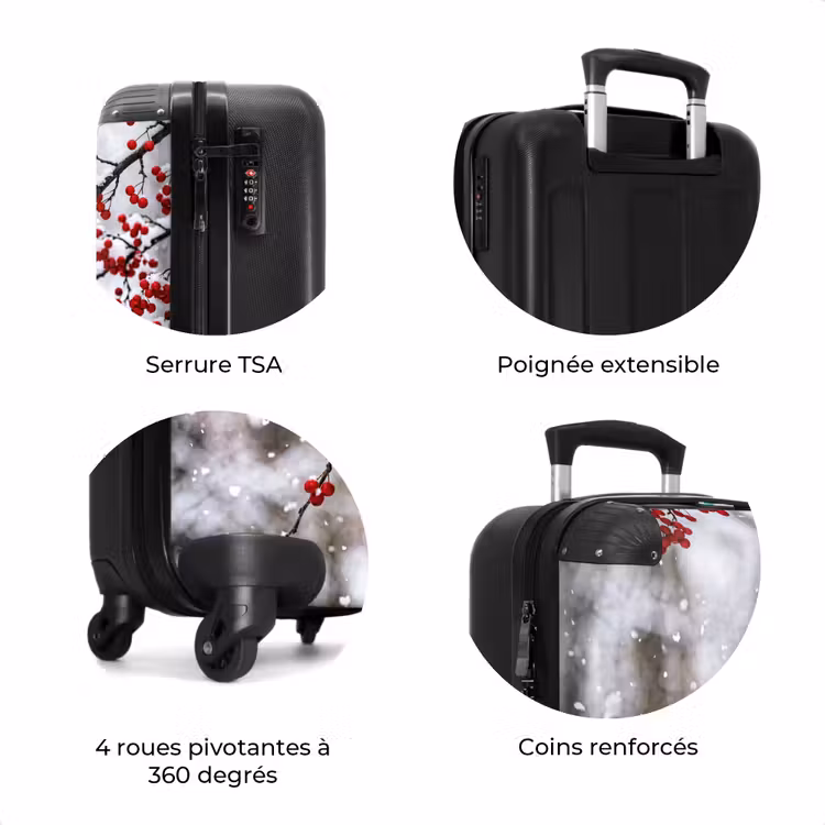 Valise - Baies - Branches - Neige - Hiver - Coloré — 8