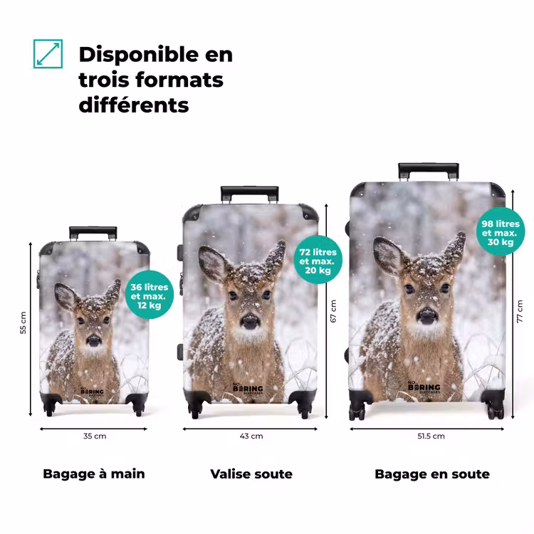 Valise - Cerf - Neige - Forêt - Animaux - Attirant — 3