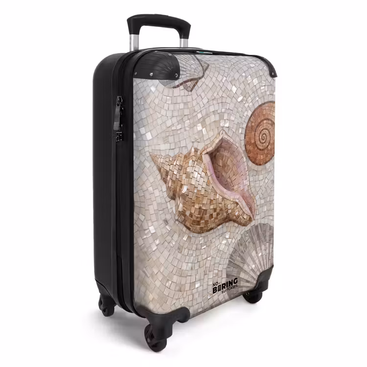 Valise - Coquillage - Mosaïque - Mer - Beige - Moderne — 2