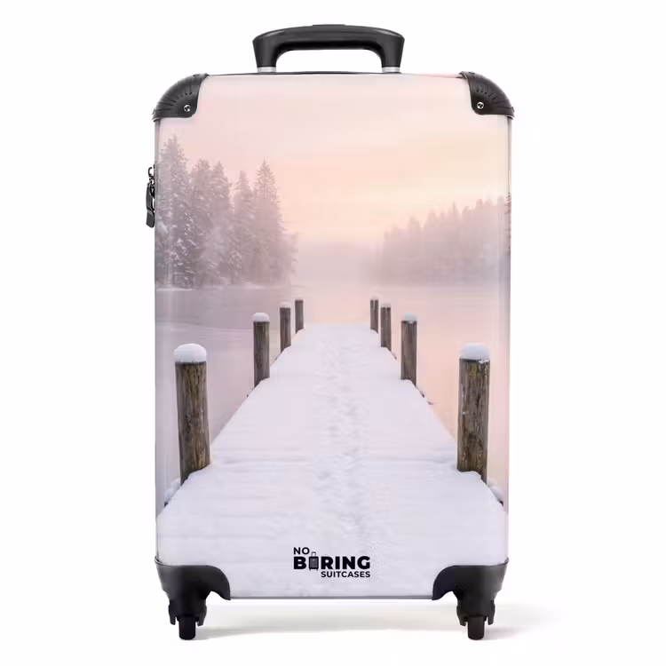Valise - Embarcadère - Lac - Brouillard - Hiver - Sérénité — 1