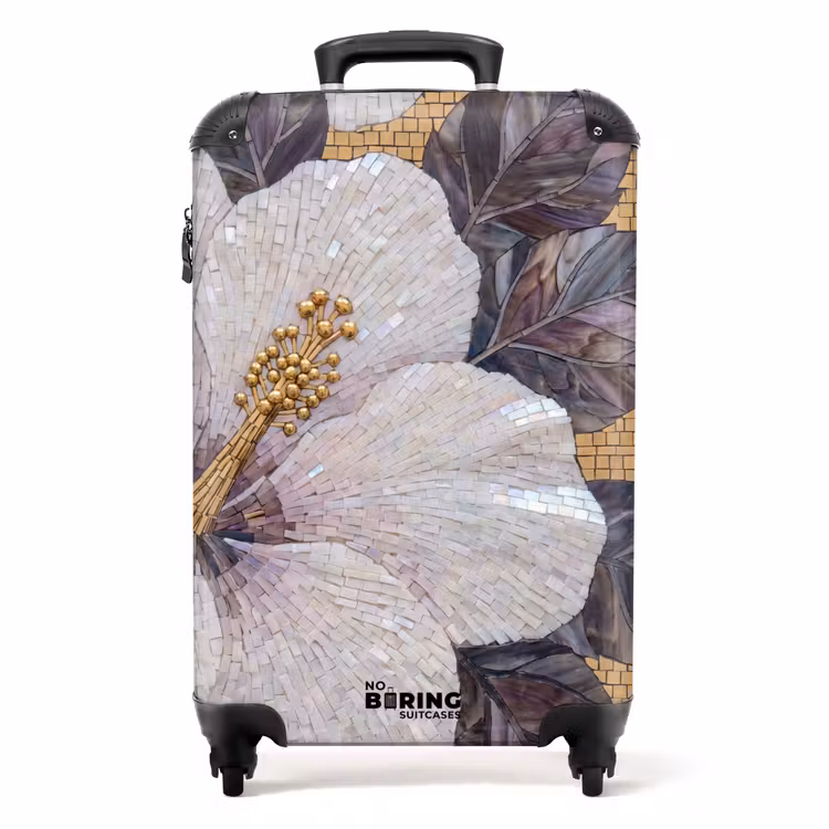 Valise - Fleurs - Mosaïque - Art - Moderne - Or — 1