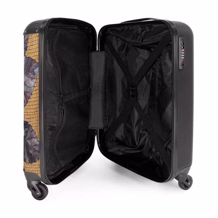 Valise - Fleurs - Mosaïque - Art - Moderne - Or — 5