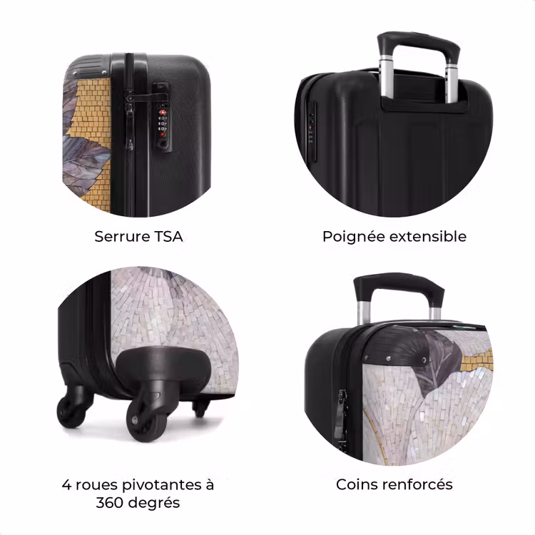 Valise - Fleurs - Mosaïque - Art - Moderne - Or — 8