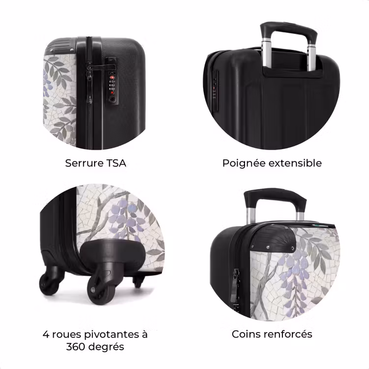 Valise - Fleurs - Mosaïque - Nature - Motif - Violet — 8