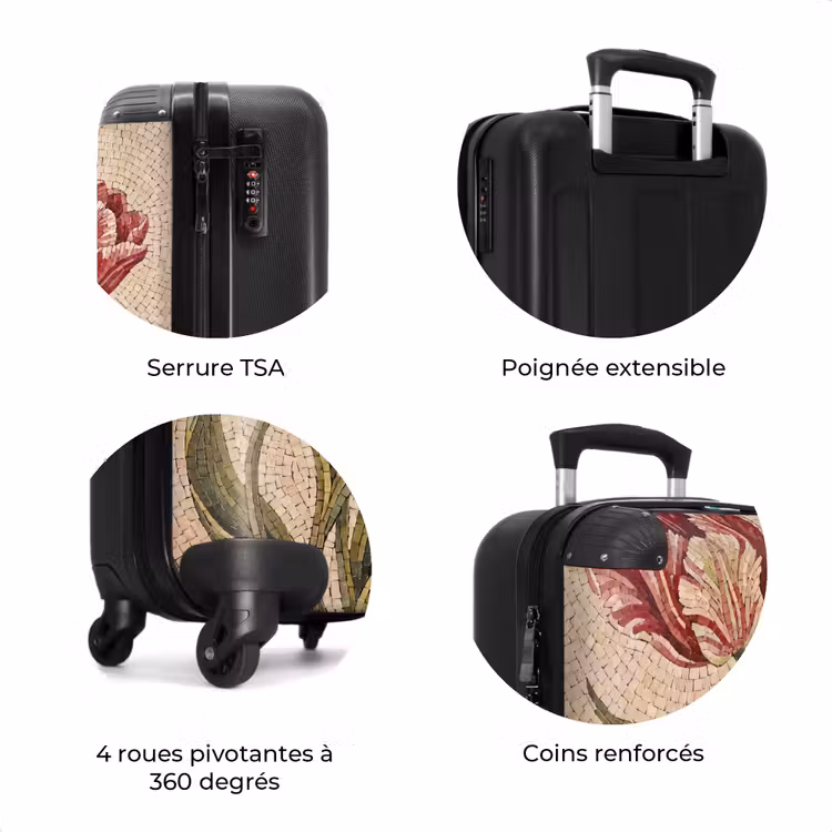 Valise - Fleurs - Mosaïque - Rouge - Vert - Art — 8