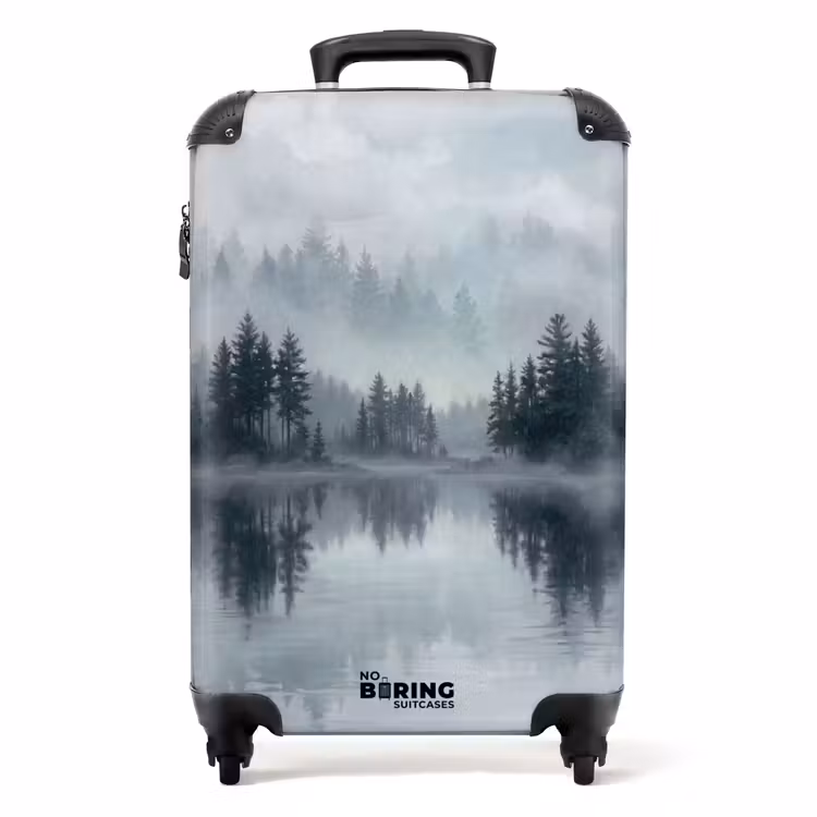 Valise - Forêt - Lac - Brouillard - Nature - Gris — 1