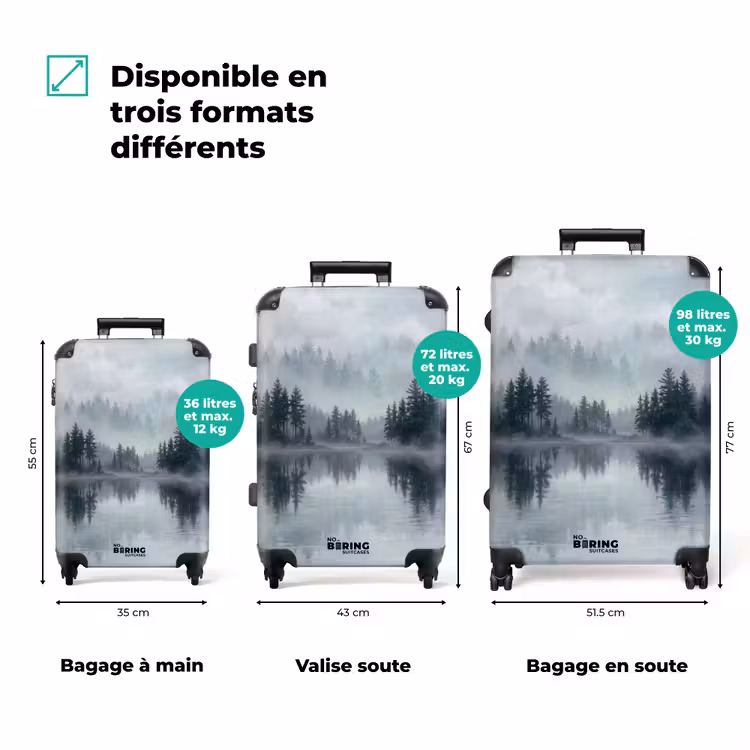 Valise - Forêt - Lac - Brouillard - Nature - Gris — 3