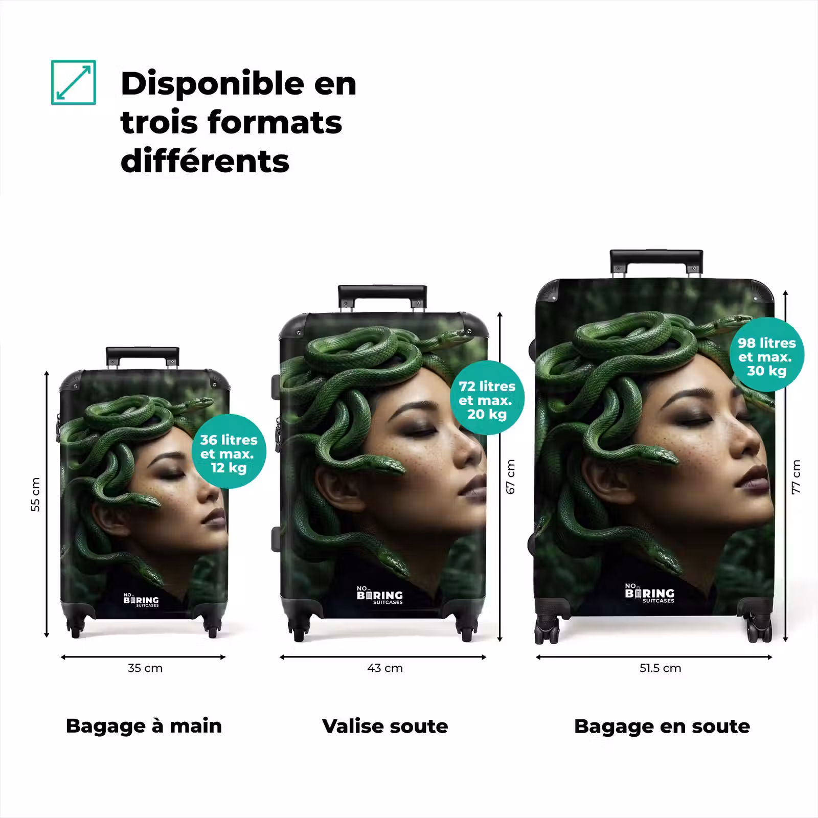 Valise - Femme - Serpent - Nature - Mystique - Vert — 1