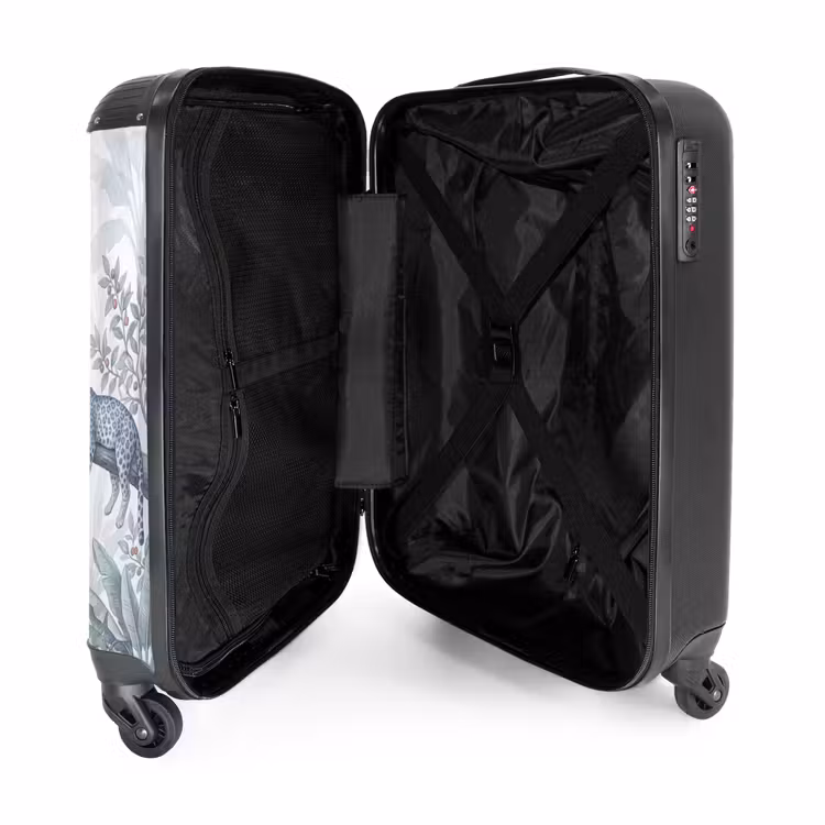 Valise - Chat - Forêt tropicale - Moderne - Gris — 5