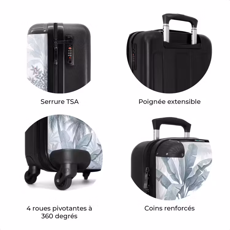 Valise - Chat - Forêt tropicale - Moderne - Gris — 8