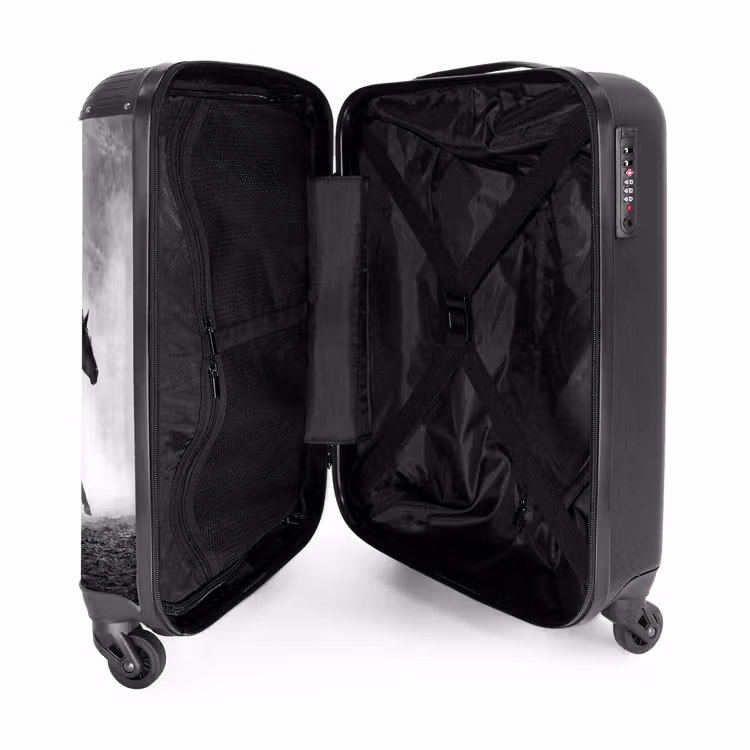 Valise - Cheval - Tissu - Noir et blanc - Animaux — 5