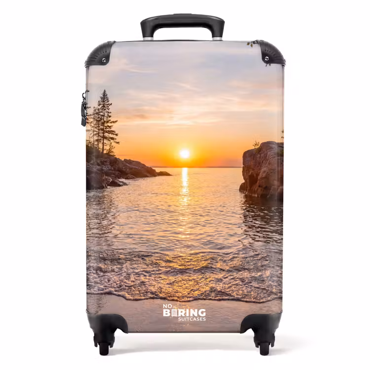 Valise - Coucher de soleil - Côte - Eau - Nature - Orange — 1