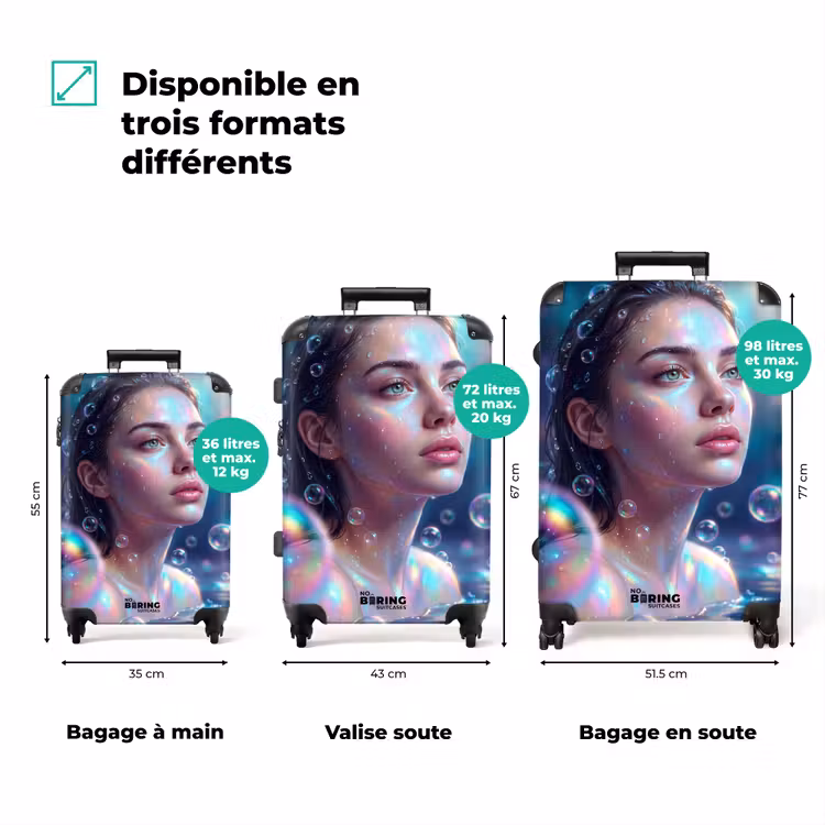 Valise - Femme - Eau - Portrait - Coloré - Moderne — 1