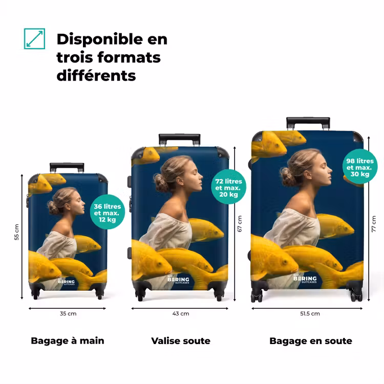 Valise - Femme - Poisson - Eau - Nature - Jaune — 1