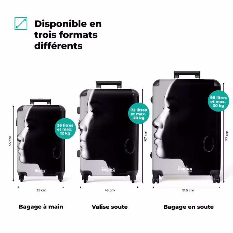 Valise - Femme - Profil - Personnes - Noir et blanc — 3