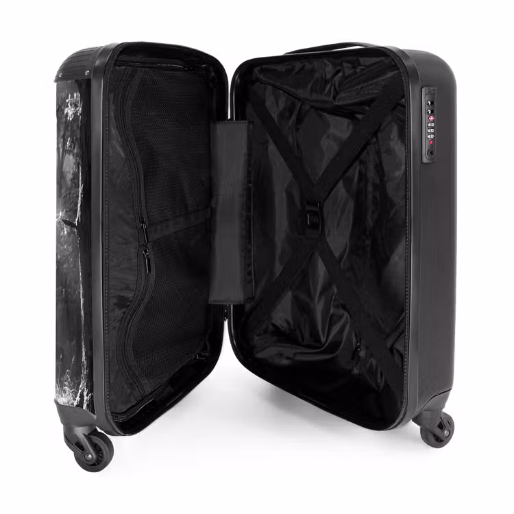 Valise - Forêt - Rayons de lumière - Nature - Noir et blanc — 5