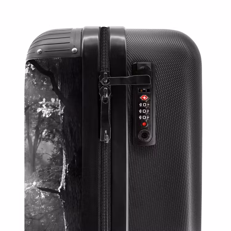 Valise - Forêt - Rayons de lumière - Nature - Noir et blanc — 6