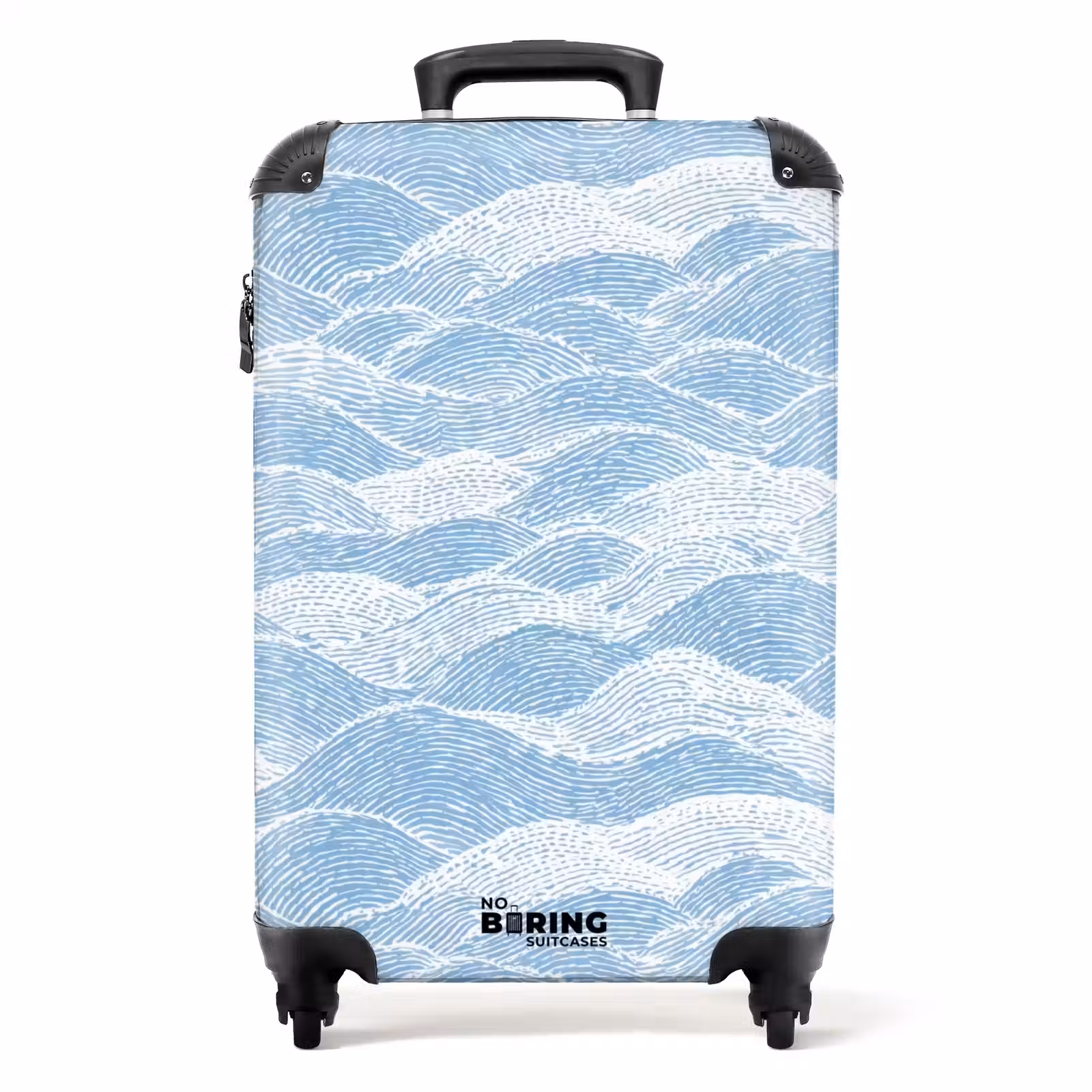 Valise - Bleu - Blanc - Vagues - Dessiné — 1
