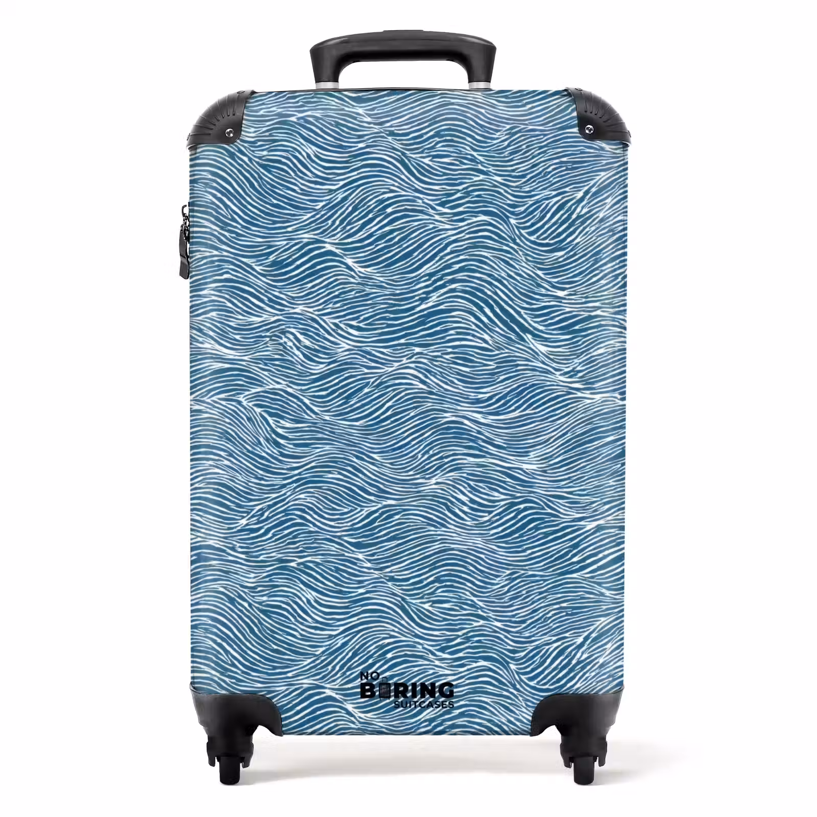 Valise - Bleu - Blanc - Vagues - Dessiné - Texture — 1