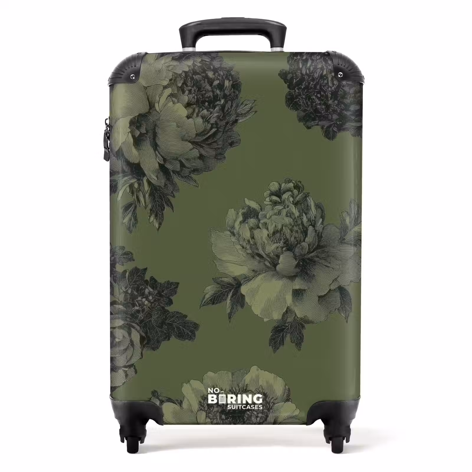 Valise - Classique - botanique - vert d'olive - fleurs — 1