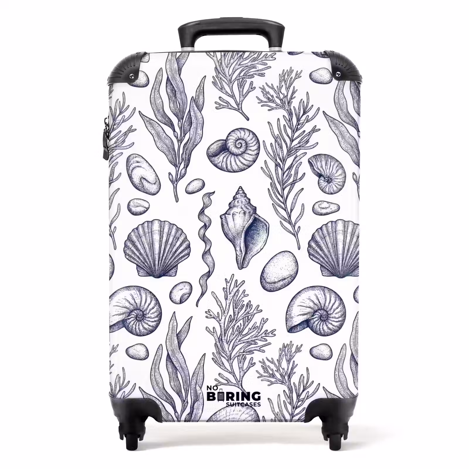 Valise - Coquillages - Algues - Océan - Illustration - Bleu — 1