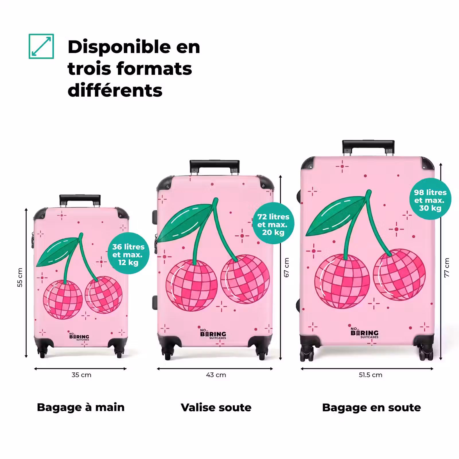 Valise - Décoration - Boule à facettes - Fête - Rose — 1
